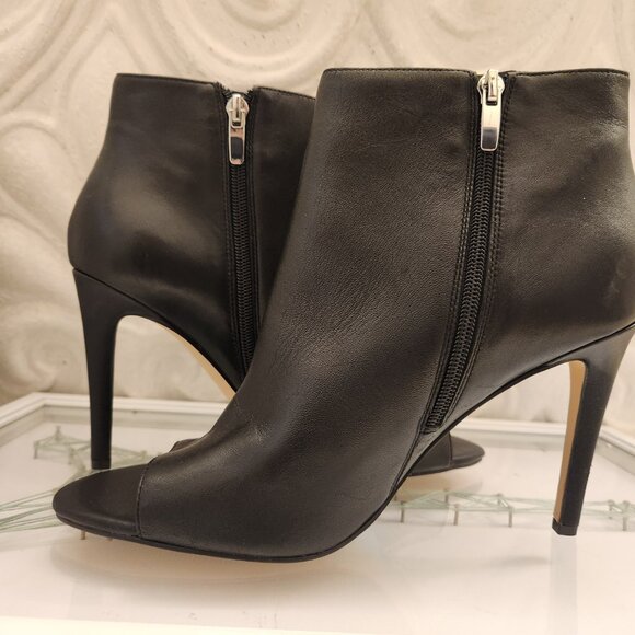 Nine West Women's Izip Leather Peep Toe Booties, Black Size 11. NIB. - Picture 6 of 14